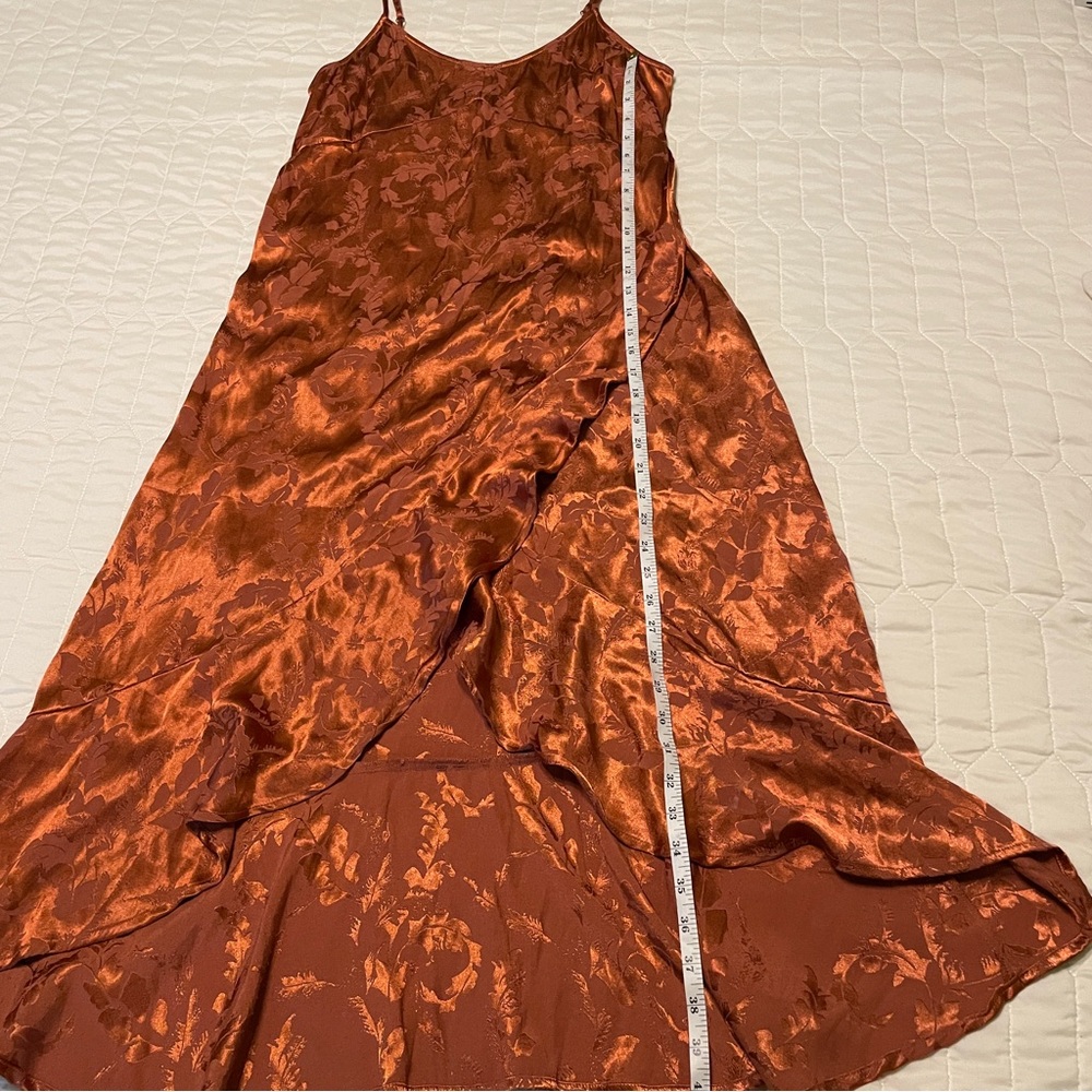 Saltwater Luxe Terracotta Satin Dress Size Large - Picture 5 of 7